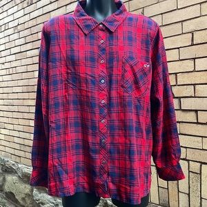 Vineyard Vines Plaid Chillmark Button Down in Deep Bay / Red Velvet Size 24 NWT